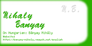 mihaly banyay business card