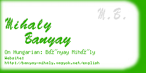 mihaly banyay business card